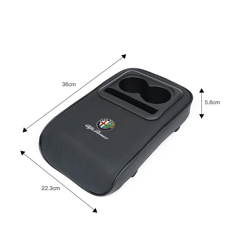 CYKVN1 2026 Hot Alfa Romeo Car Armrest Cushion For Alfa Romeo 4C 159 166 Giulia Giulietta 156 Cup Holder PU Leather Pad Auto Amrest Pil