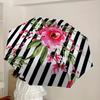 1pc Watercolor Floral Stripes Pattern Design Umbrella with Plastic Handle,Suitable for All Seasons Home Travel Outdoor UmbrellaDD1450