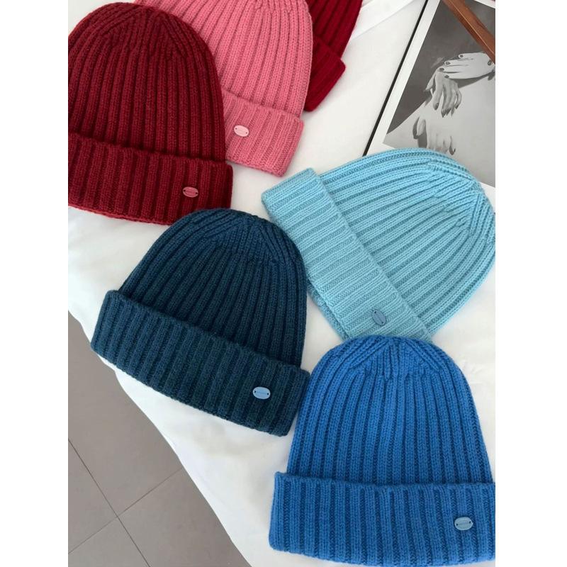 High-quality Australian% wool knitted hats for men and women, warm and cold hats in autumn and winter, big head circumference, small face, versatile