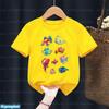 Tshirt for boys Cute marine fish graphic print tshirt for kids Fashion boys yellow short sleeved tshirt tops 115 years old
