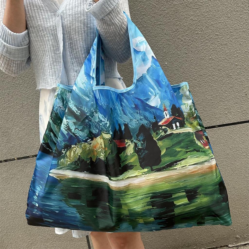Eco-Friendly Foldable Large Capacity Shoulder Shopping Bag for Women