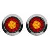 2pcs 12V-24V Car Turn Signal Light Round Rear Brake Lamps 16LEDs Tail Stop Lamp for Truck Trailer RV Caravan MK-127