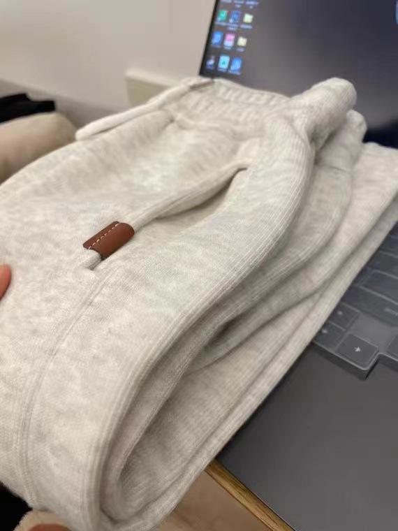 Спортивные брюки-шаровары из китайского хлопка — женские, с высокой талией, бархатом, свободными и утолщенными манжетами.