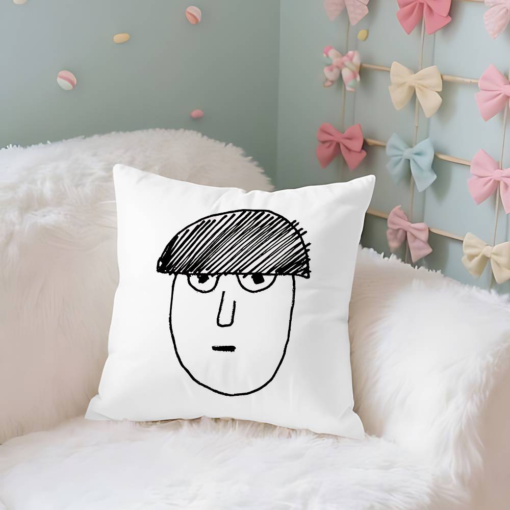 Anime MmOBPSYCHO Kawaii Throw Pillow Covers Pattern Cushion Cover Suitable For Sofa Bedroom Car Pillow Cover