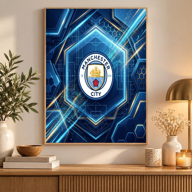 Manchester City Diamond Painting Kit 5D Full Drill DIY Diamond Mosaic Wall Art Home Decor