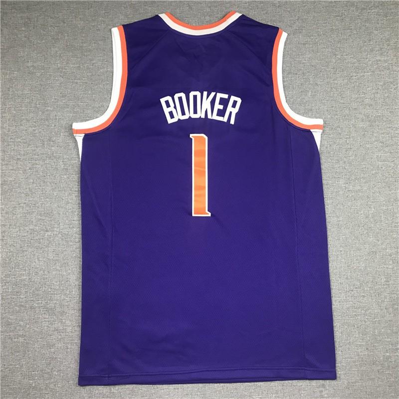 Mens Basketball Jersey Set Purple Suns 1 Devin Booker Embroidered Sportswear Breathable Comfortable