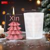 Merry Christmas Candle Silicone Mold 3D Striped Christmas Tree Soap Mold  Desk Decoration