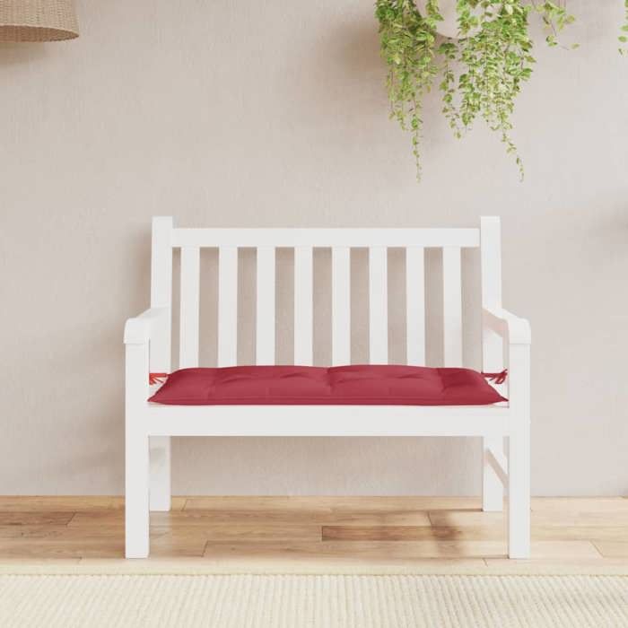VidaXL Coussin de Banc de Jardin, Revêtement de Banc avec Jeux de Cordes, Coussin d'Extérieur Imperméable, Rouge Bordeaux 361573