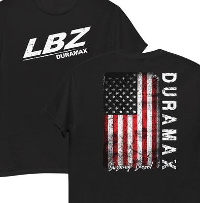 Рубашка LBZ Duramax, Мужская футболка с дизельным грузовиком и американским флагом, Унисекс футболка