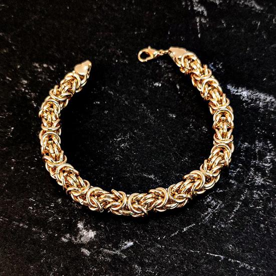 Браслет-цепочка унисекс византийский с застежкой-карабином, металлический полированный, толстый, легкий, хип-хоп, наручные украшения, шопинг, работа, вечеринка, свидание