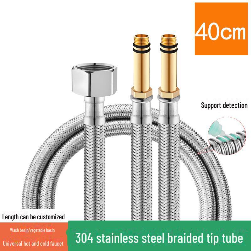 Explosion-Proof 304 Stainless Steel Braided Hose for Water Heaters and Basin Faucets
