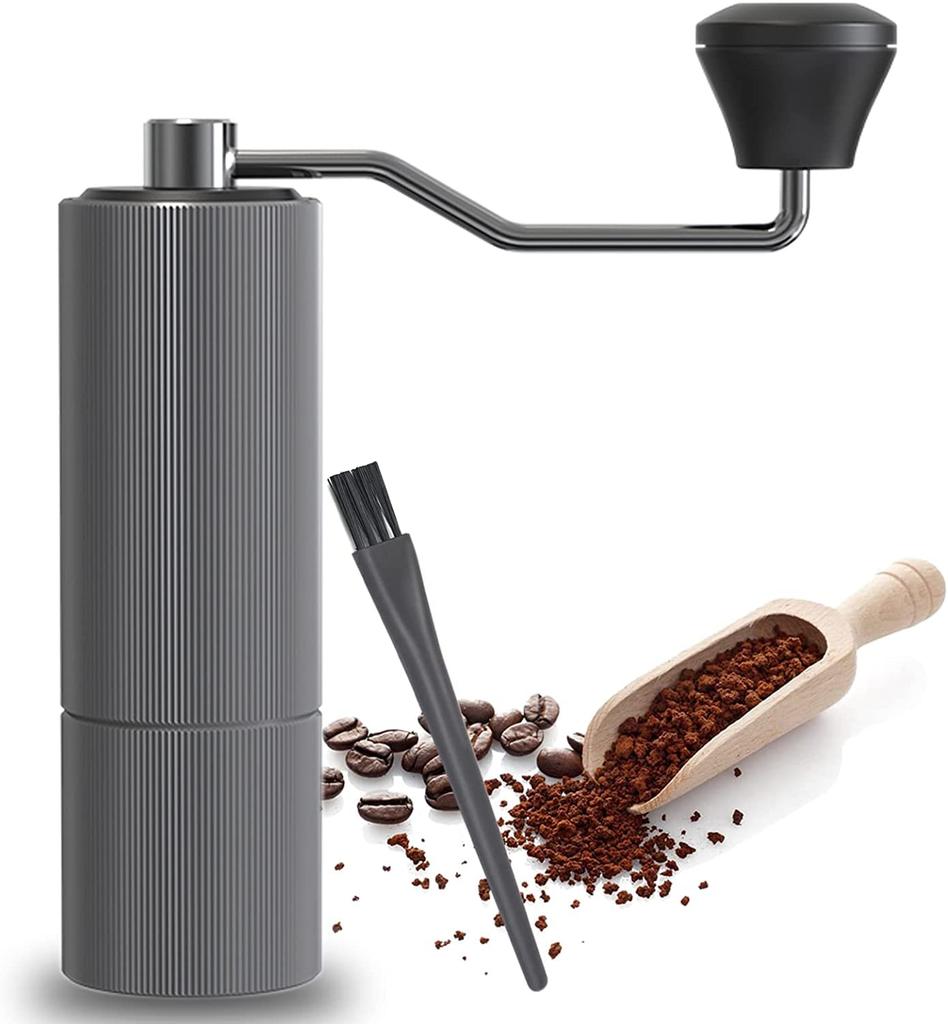 Manual Coffee Grinder, Mortar-Type, Stainless Steel Blade, 25g Capacity, Adjustable Coarseness, Lightweight, Compact, Labor-Saving, Portable, Mill