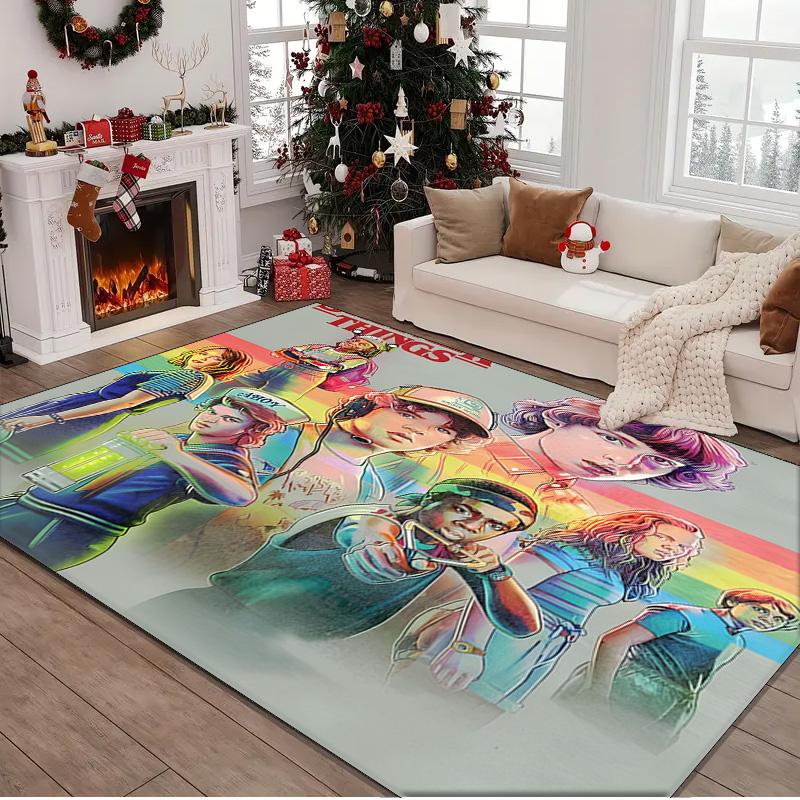 1PC rug Stranger Eleven Upside Down Carpet, Chair Rug,Area Rug for Office Bedroom living rooms bedroom, Doormat decor Christmas fan gifts