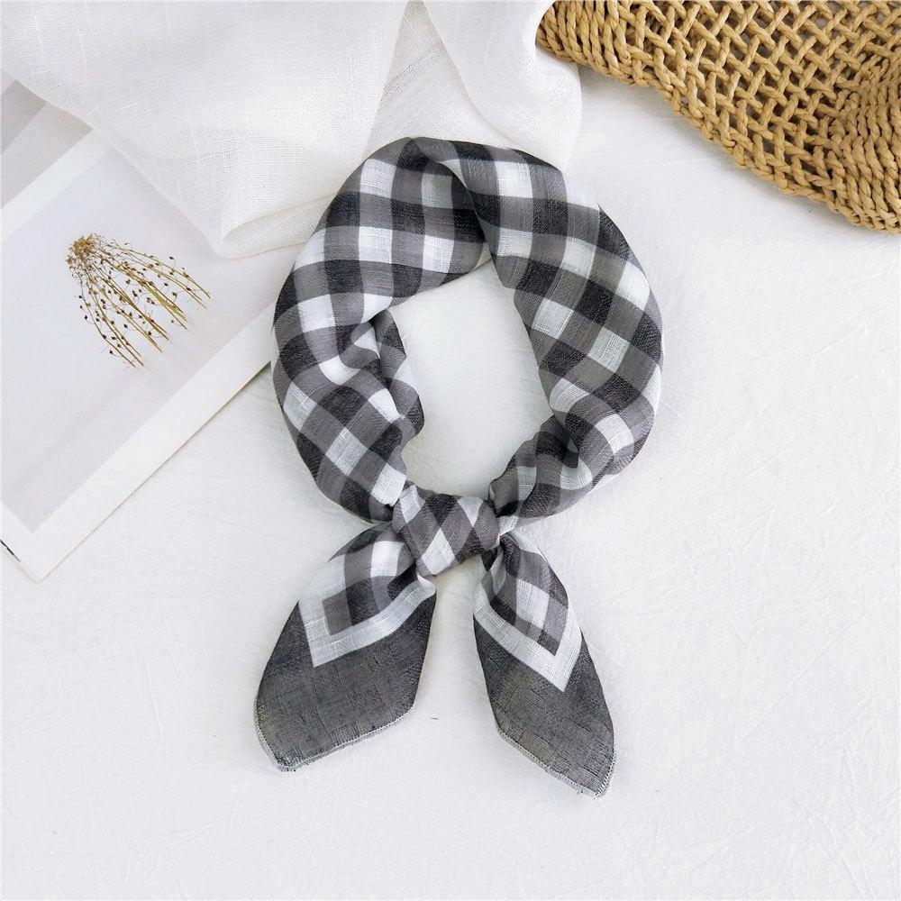 Decorative Simple Texture Silk Scarf Women'S New Style Spring And Autumn Summer Fashion Versatile Headscarf Work Scarf