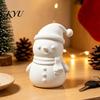 DIY Painting Snowman Figurines 3D Printed Figurine, Small Tabletop Statue with Gift for Christmas Scarf/Necktie, Decorative Holiday Ornament