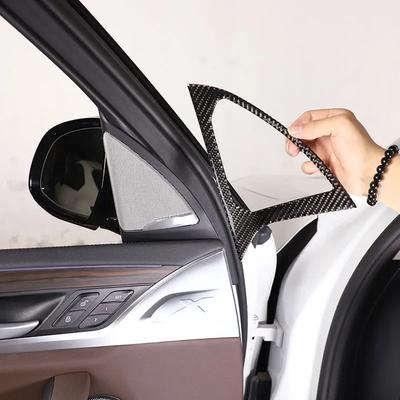 Для BMW X3 G01 2018- Мягкая углеродная fiber Накладка на рамку динамика передней двери, стойка A, декоративная наклейка, аксессуары для интерьера автомобиля