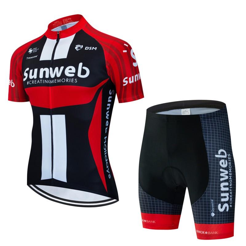 Mens Cycling Jersey Bib Shorts Set Breathable Quick-Dry Outdoor Bike Apparel Mountain Road