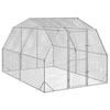 VidaXL Chicken Coop 2.5x4x2.25 M Galvanized Steel, Walk-in Chicken Run, Accessible Chicken Enclosure, Chicken Cage 3328516