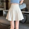 Плиссированная юбка, женская юбка трапециевидной формы с высокой талией, белый зонтик, черный мини Y2k, корейские юбки, шорты, модная одежда, лето