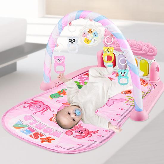 Soft Lighting Baby Gym Play Mat Lovely Dolphin Print Toddler Blanket Breathable with Mirror