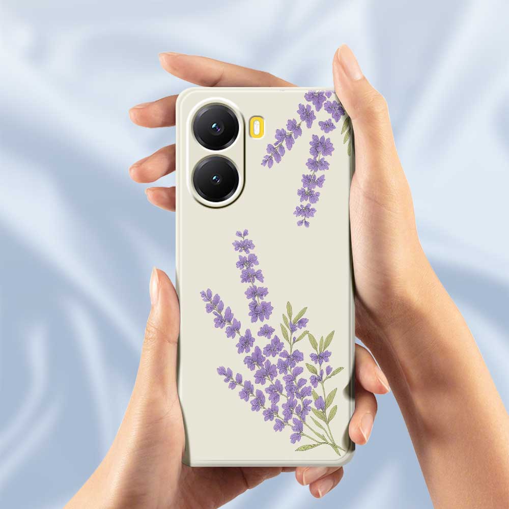 For Xiaomi Redmi Turbo 4 5G/Poco X7 Pro 5G Case Lavender Pattern Printing Straight Edge TPU Phone Back Cover