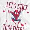 Spider-Man Унисекс футболка для взрослых «Будем вместе» на День святого Валентина