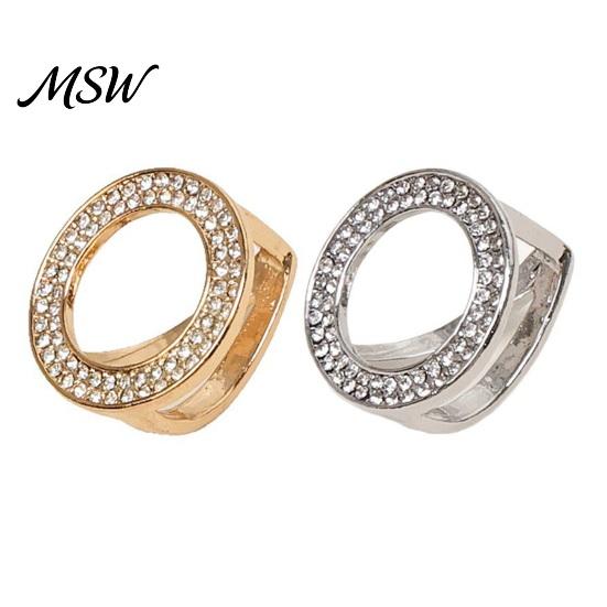 Women Scarf Accessory Rhinestone Round Ring, Sparkling Slide Decorative Ring Fashion Holder for Neckerchiefs Shirts Shawls Non-slip