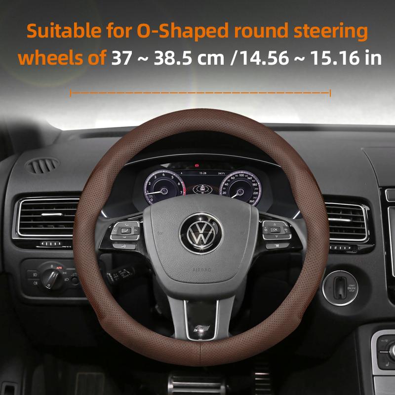 Suitable for Volkswagen Ultra-Thin Breathable Leather Steering Wheel Cover Suitable for Polo Golf 5 6 7 up Gol Volante Scirocco Passat B6 B8 Sedan