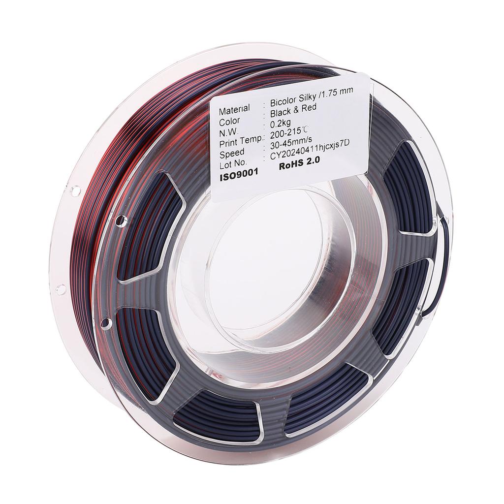 3D Printer PLA Filament 1.75mm Spool Bundle 200g Printing Consumable Silk Black Red