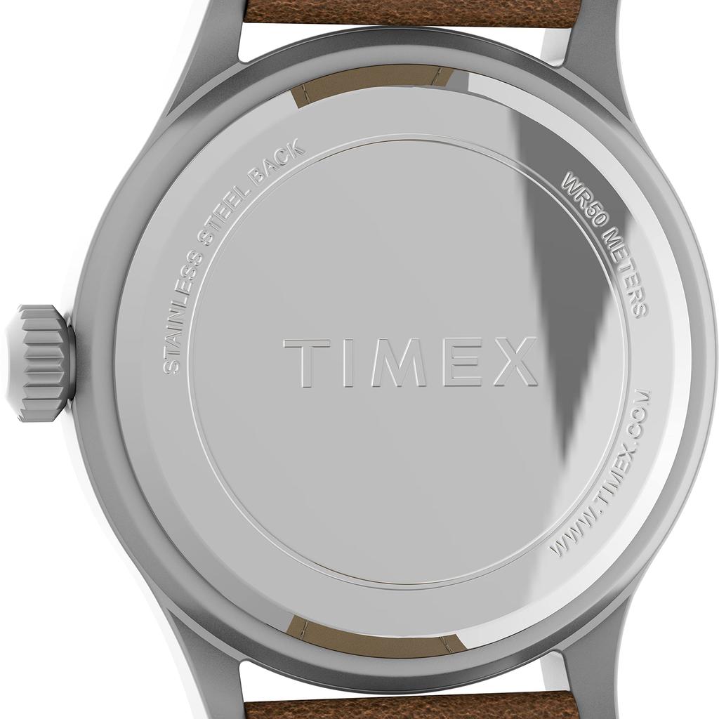 (Таймекс) Часы Timex Expedition Scout мужские, 40 мм, серебристый корпус, зеленый циферблат, коричневый кожаный ремешок, размер 40