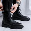 2024 Business Office Ankle Boot Men Casual Men's Shoes Lace Up Fashion Genuine Leather Autumn Outdoor Thick Soled Leather Boots