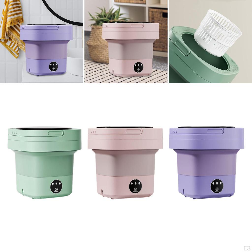 Foldable Mini Washing Machine 6.5L 3 Models Powerful for Travel Dorm Laundry Green