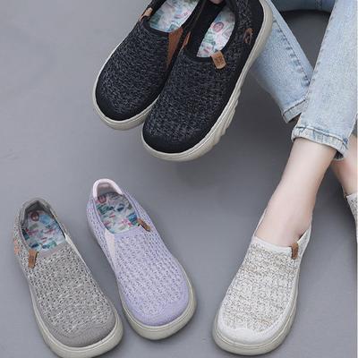 Женские дышащие туфли на толстой подошве, модные легкие туфли без застежек, мягкие, удобные, нескользящие женские туфли