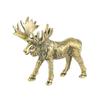 Creative Crafts Solid Brass Elk Figurines Retro Animal Moose Small Statue Desk Ornament Tea Pet Table Decor Crafts Accessories