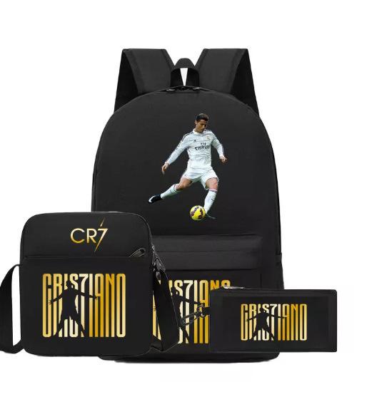 Youth Fashion Backpack Shoulder Bag Pencil Case Children'S Student School Bag 3-Piece Set