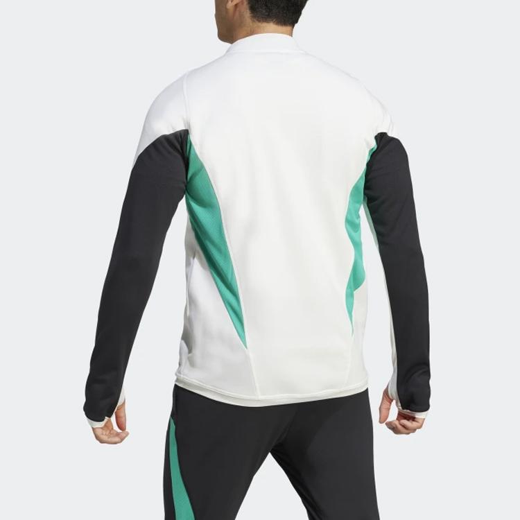 Adidas Тренировочный топ Manchester United Tiro 23 с трехполосным цветным принтом и воротником-стойкой, мужские топы белого цвета IA7292