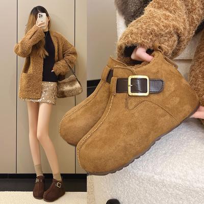 Женские зимние модные универсальные легкие теплые непродуваемые утепленные сноубутсы на толстой подошве, нескользящие износостойкие повседневные кроссовки, хлопковые ботинки