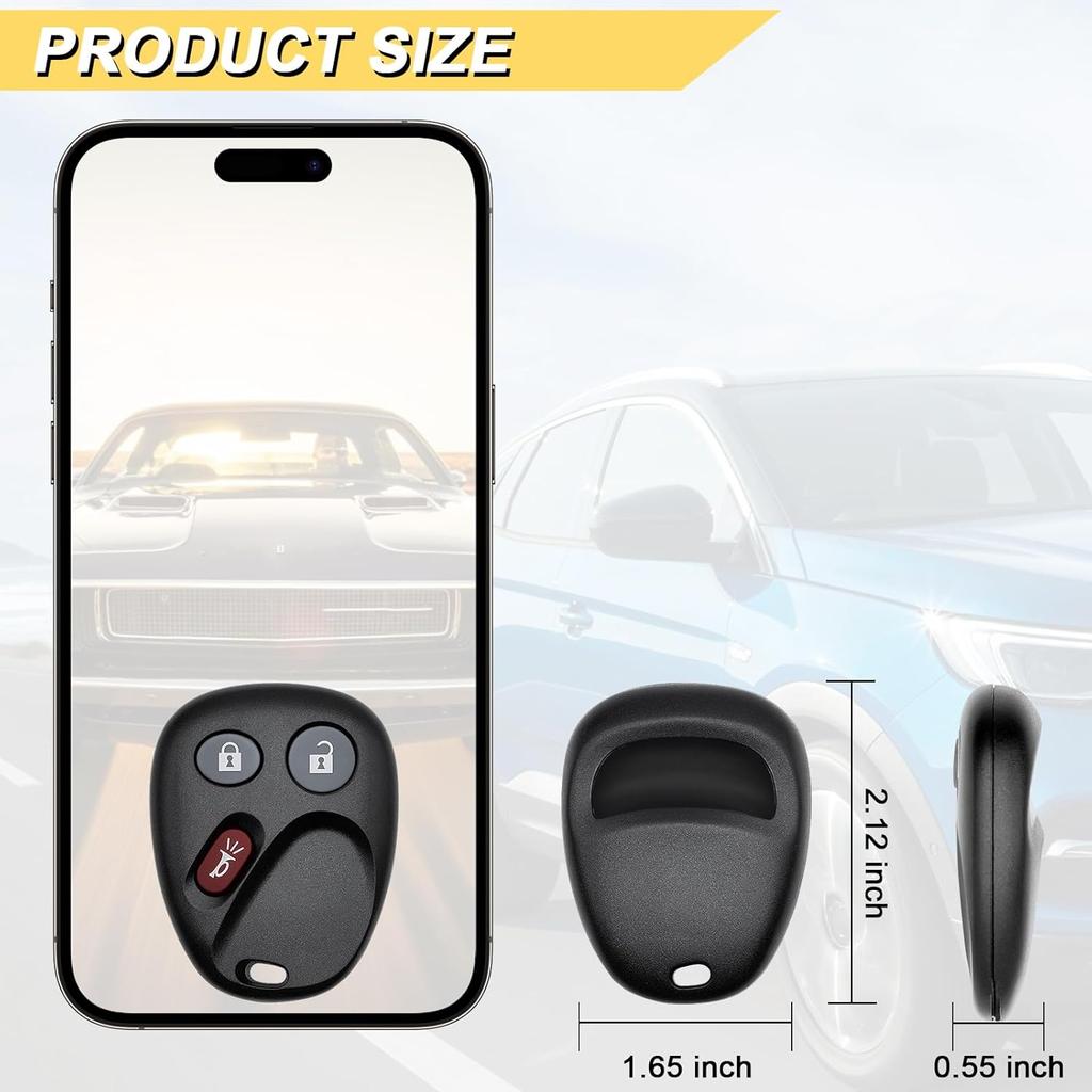 Key Fob Replacement for 2002-2009 Chevy Trailblazer & GMC Envoy/ 03-07 Isuzu Ascender/ 04-07 Buick Rainier/ 02-04 Oldsmobile Bravada Car Keyless