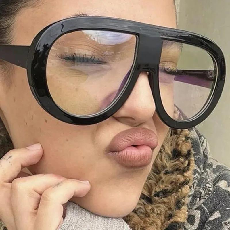 Vintage Oversized Pilot Anti Blue Light Optical Glasses Big Frame Women Luxury Myopia Customize Prescription Eye Glasses Frames