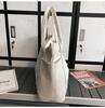 Canvas Bag Women's Large Capacity Shoulder Tote Bag Solid Color Hobo Bag