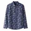 Men's Floral Long-Sleeve Dress Shirts Button Down Breathable Casual Vintage Printed Cotton Shirts Wrinkle-Free Oxford Business Shirt for Men