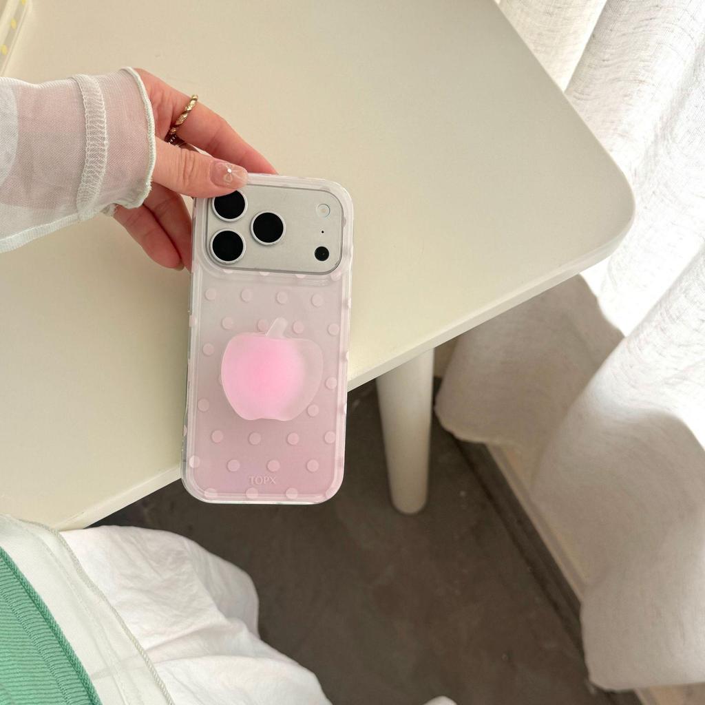 Korean Style Polka Dot iPhone 17 Pro Max Stand Case Compatible with iPhone 16/15 for Women