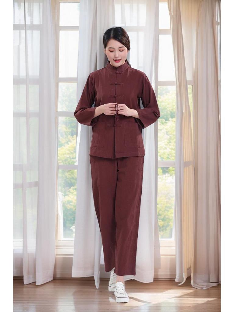 Haiqing Unisex Zen Meditation Clothing Pure Cotton Set for All Seasons