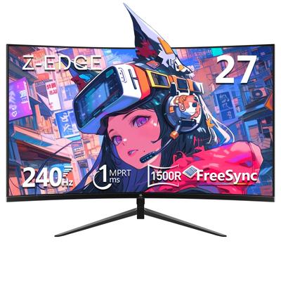 Z изогнутый игровой монитор 240 Гц 1 мс изогнутый 1920x1080 безрамочный светодиодный дисплей AMD Freesync Premium DP порт HDMI порт динамик Z-Edge 27" 169 монитор,