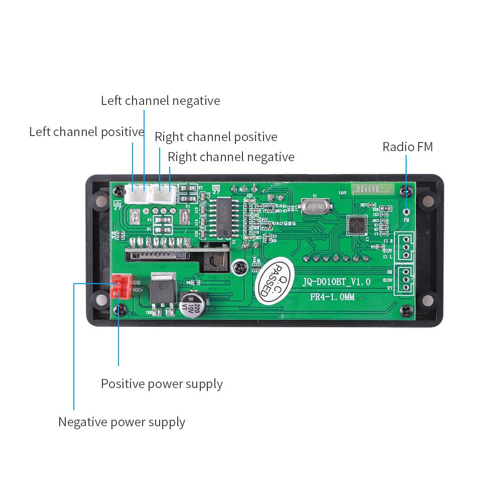 2*25 Вт Bluetooth 5.0 MP3 WMA плата декодера 5 В-20 В усилитель автомобильная аудио USB TF FM радио модуль цветной экран MP3-плеер с пультом дистанционного управления