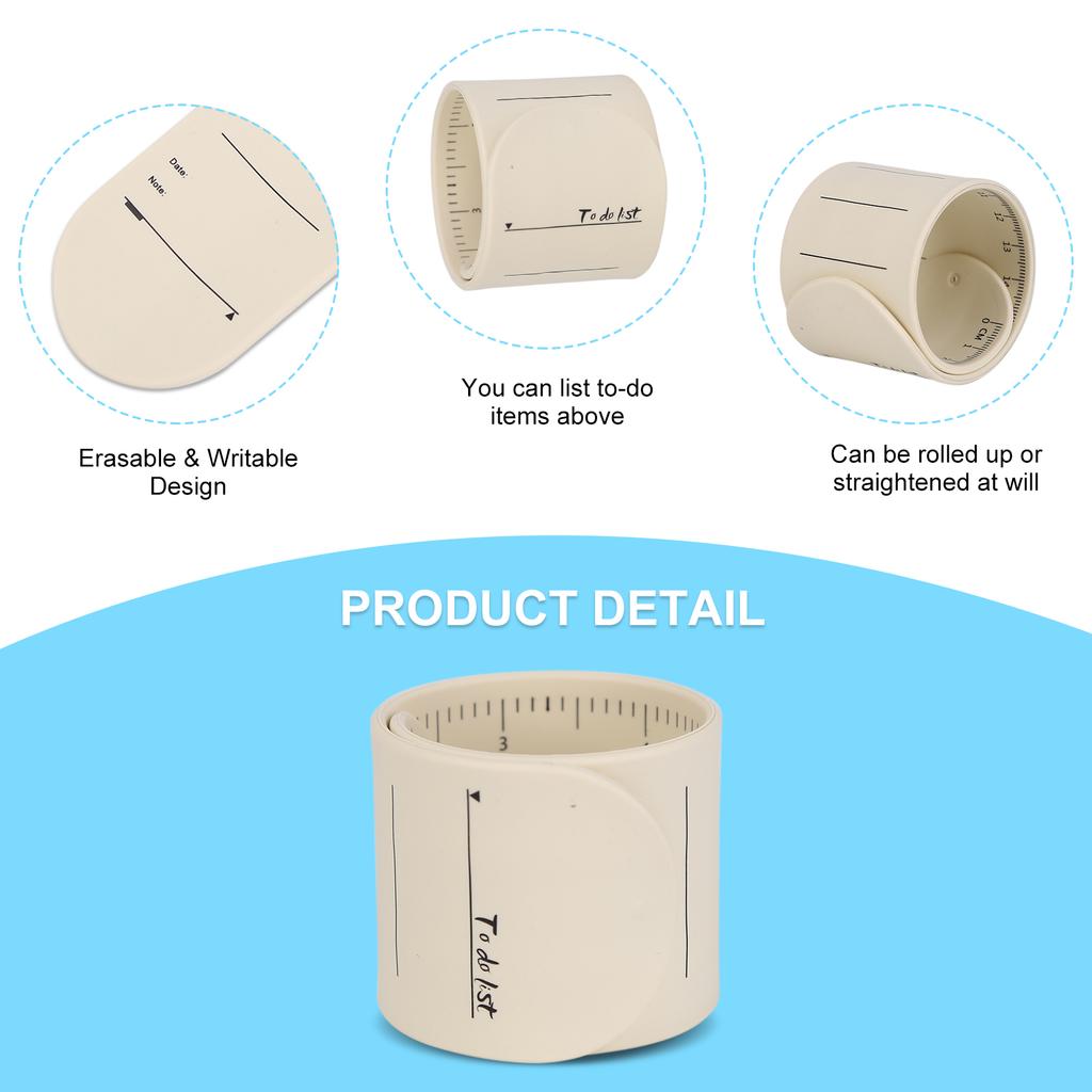 Silicone Note Wrist Band Reusable Writeable Pocket To-do List Wrist Strap Waterproof Erasable with Scale for Elderly