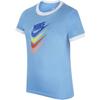 Футболка с коротким рукавом и принтом логотипа Color Block, детские топы, синяя DQ4384-412