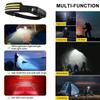 1-10Pcs Tricolor LED Sensor Headlamp Built-in Battery USB Rechargeable Head Flashlight Outdoor Camping Fishing Emergency Lamp
