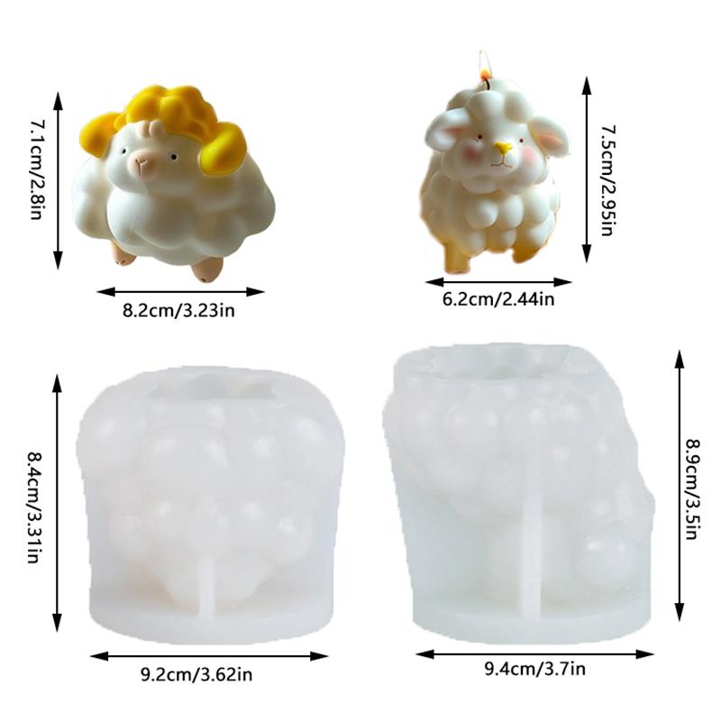 3D Sheep Shape Jelly Mold Kitchen Baking Mould Candle Silicone Mold Diy Cute Sheep Diffuser Stone Handmade Soap Handmade Gift