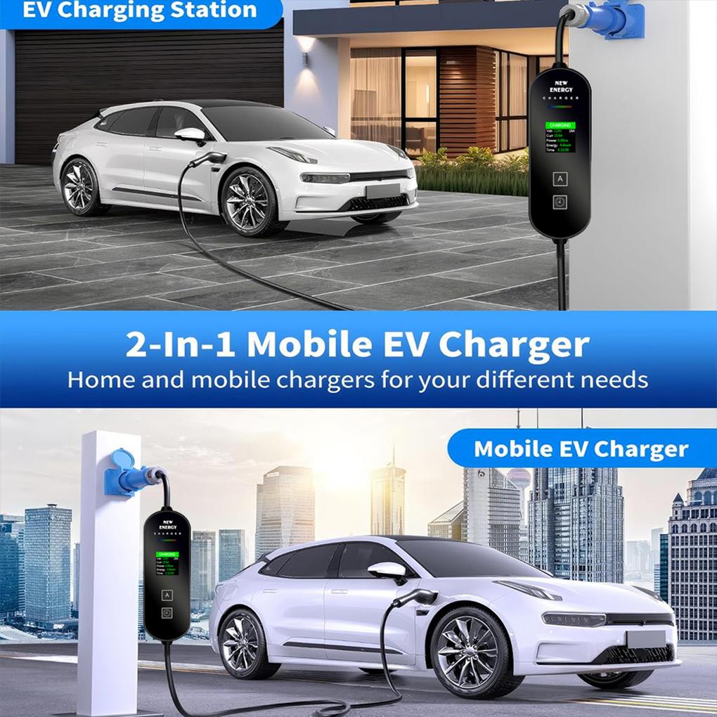 32A 7KW Type 2 EV портативное зарядное устройство 1 фаза 5M кабель EVSE зарядное устройство автомобильное зарядное устройство CEE 3PIN разъем для электромобиля